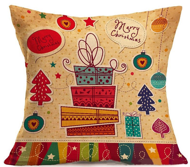 Jossiomi Decorative Christmas Gift Boxes and Stars Cushion Covers