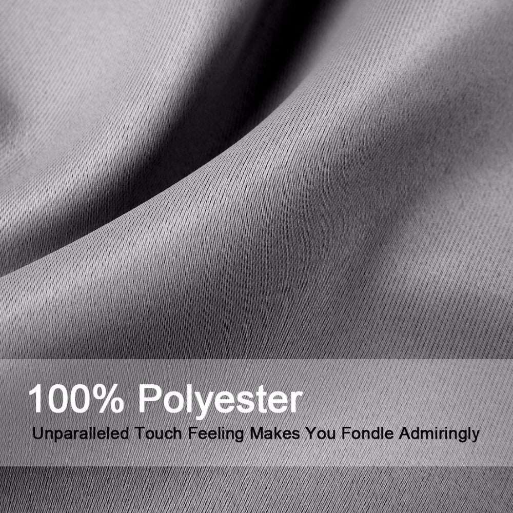 JOSSIOMI Premium High Quality Gray Thermal Plain Blackout Draperies - 4 Panel Packs