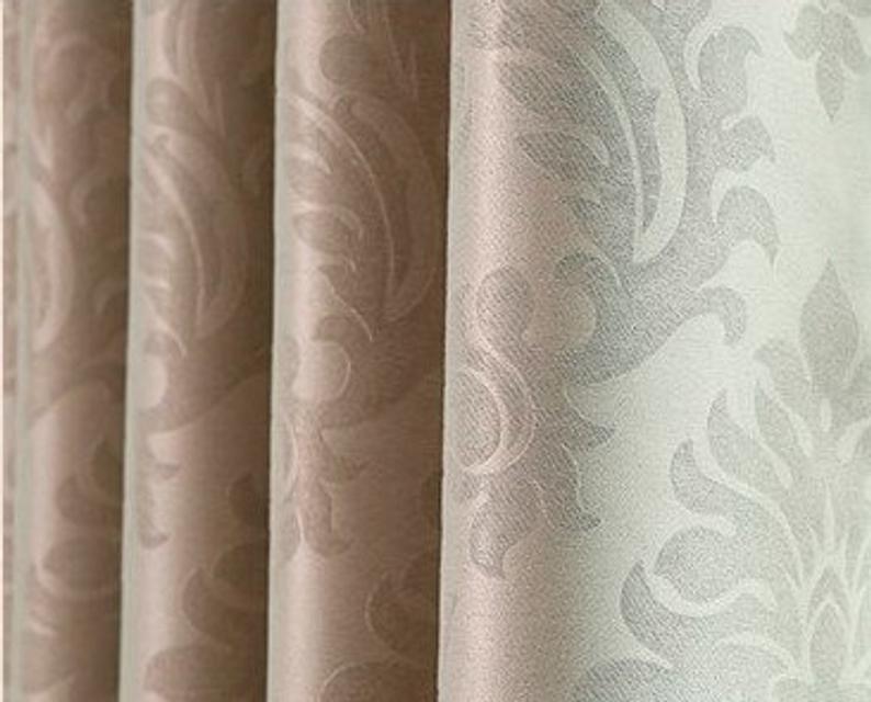 Jossiomi WIDE-WIDTH European Style Brown Embossed Jacquard 8 Panel curtains (includes matching sheers