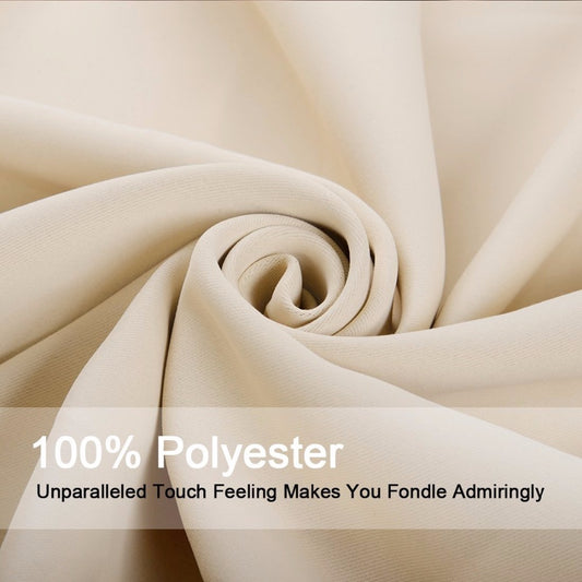 JOSSIOMI Premium High Quality Ivory Thermal Plain Blackout Draperies - 2 & 4 Pack Panels