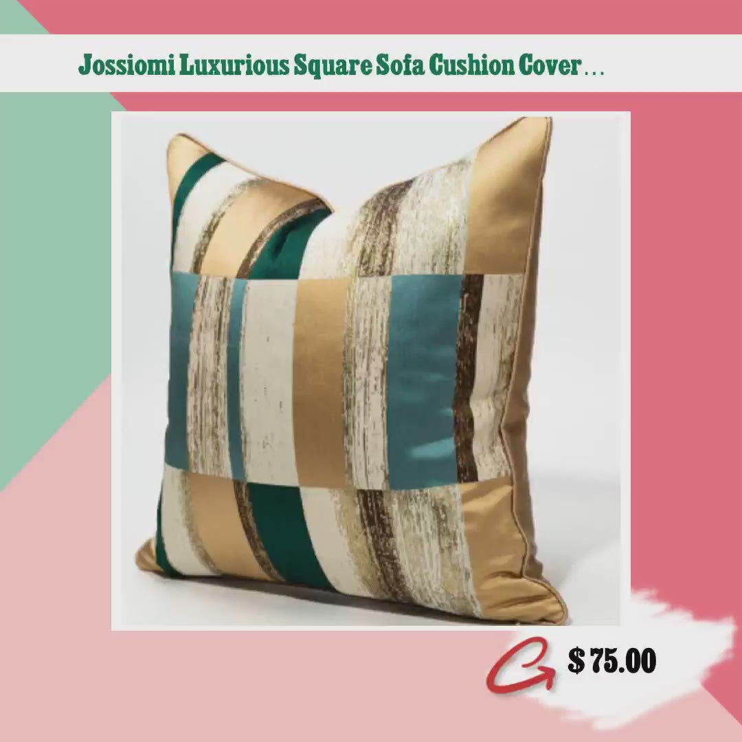 Jossiomi Luxurious Square Sofa Cushion Covers - 20" x 20" - Pack of 2 by@Vidoo