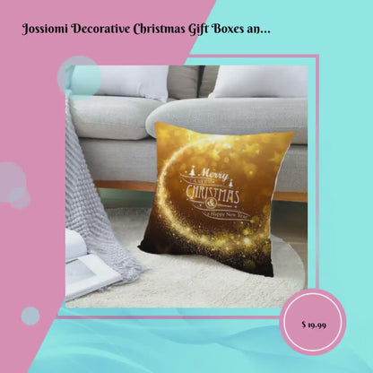Jossiomi Decorative Christmas Gift Boxes and Stars Cushion Covers by@Vidoo
