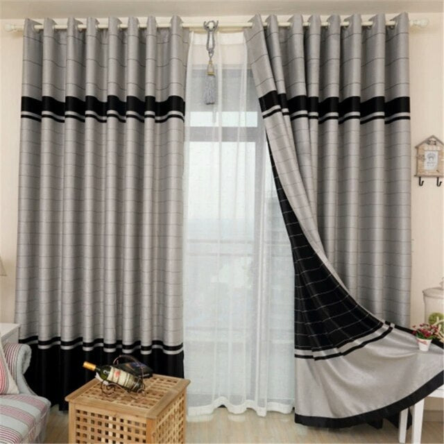 Jossiomi WIDE-WIDTH European Style Black & Silver Embossed Jacquard - 8 Panels (including sheers)